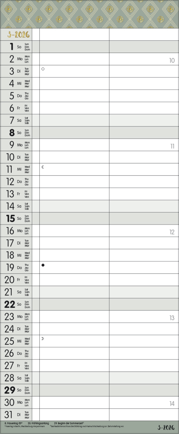 My Timer - Glamour your Time 2026, Innenansicht #3