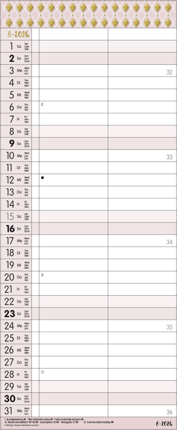 My Timer - Glamour your Time 2026, Innenansicht #8