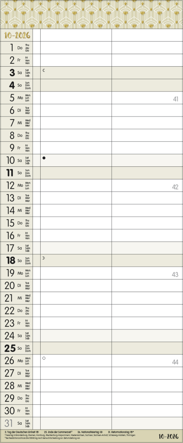 My Timer - Glamour your Time 2026, Innenansicht #10