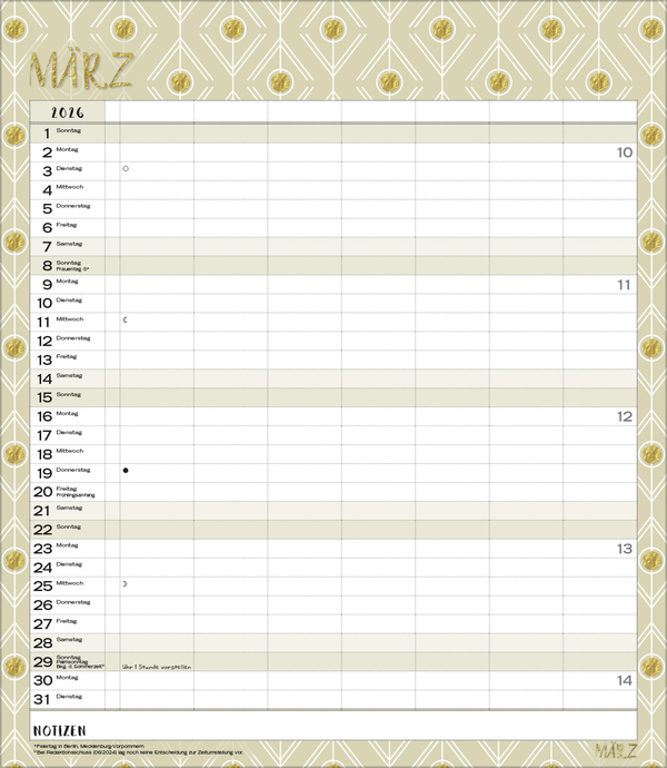 Multiplaner - Time for glamour 2026, Innenansicht #3