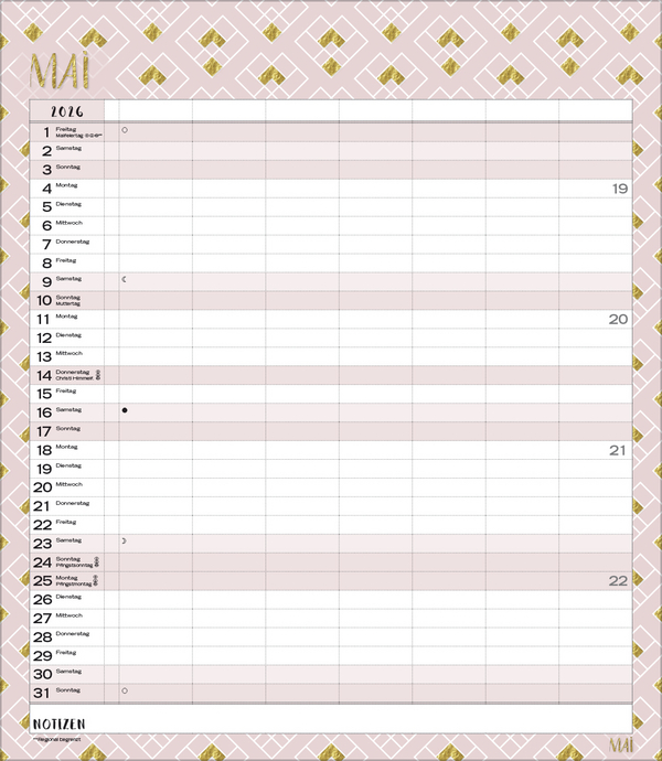 Multiplaner - Time for glamour 2026, Innenansicht #5