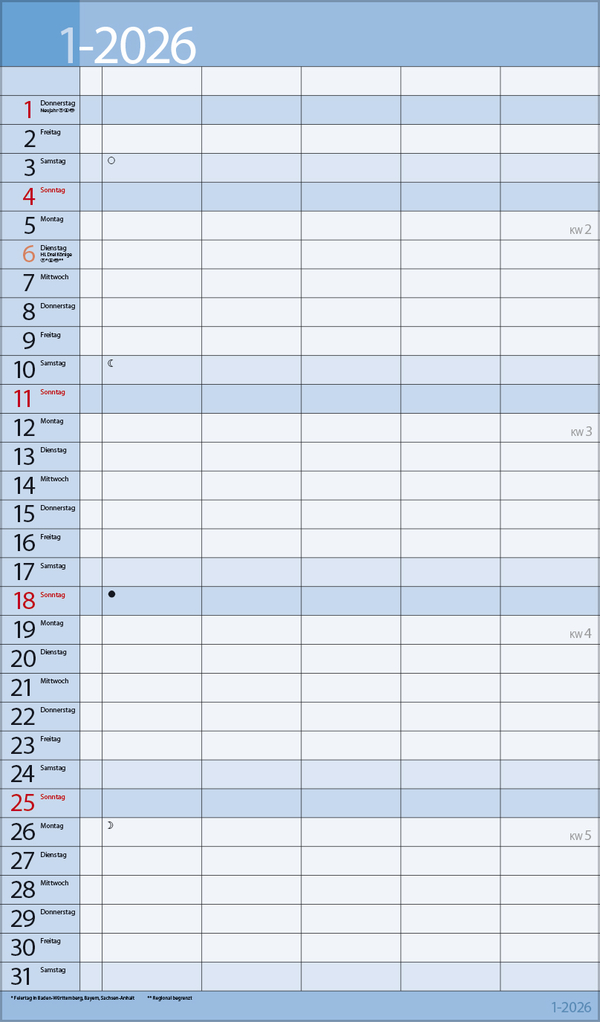 Familientimer 18 Monate 2026/2027, Innenansicht #4
