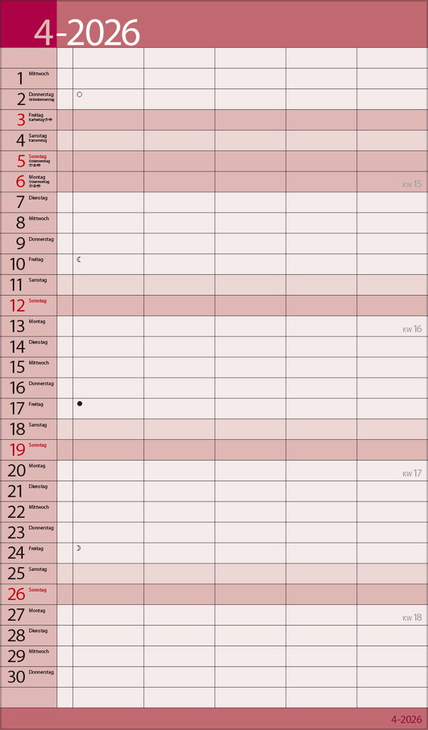 Familientimer 18 Monate 2026/2027, Innenansicht #7