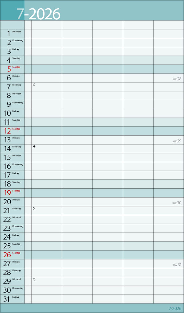 Familientimer 18 Monate 2026/2027, Innenansicht #10