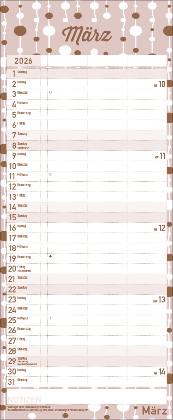 Premium Familientimer Tag f&uuml;r Tag 2026, Innenansicht #3