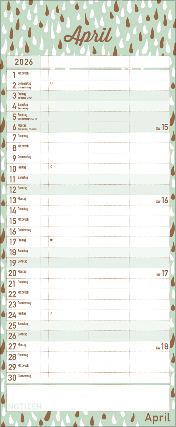 Premium Familientimer Tag f&uuml;r Tag 2026, Innenansicht #4