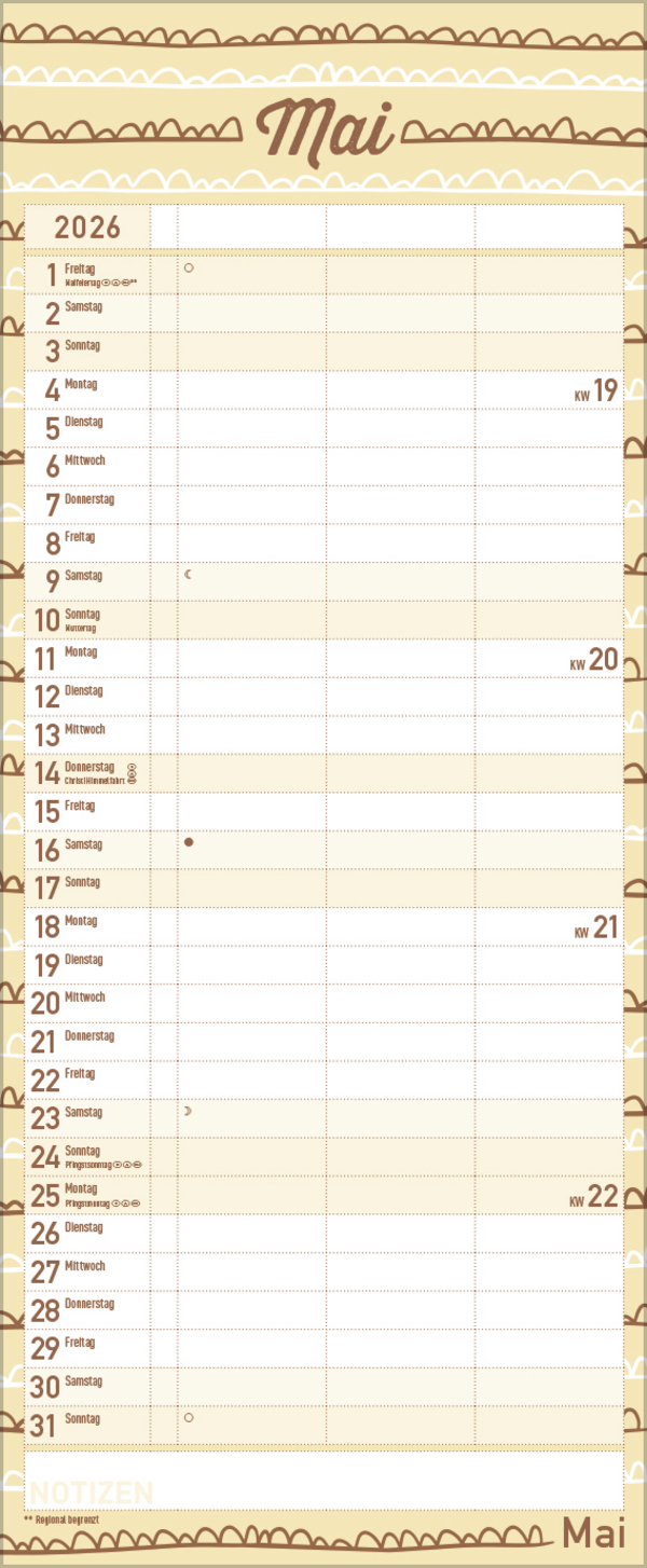 Premium Familientimer Tag f&uuml;r Tag 2026, Innenansicht #5