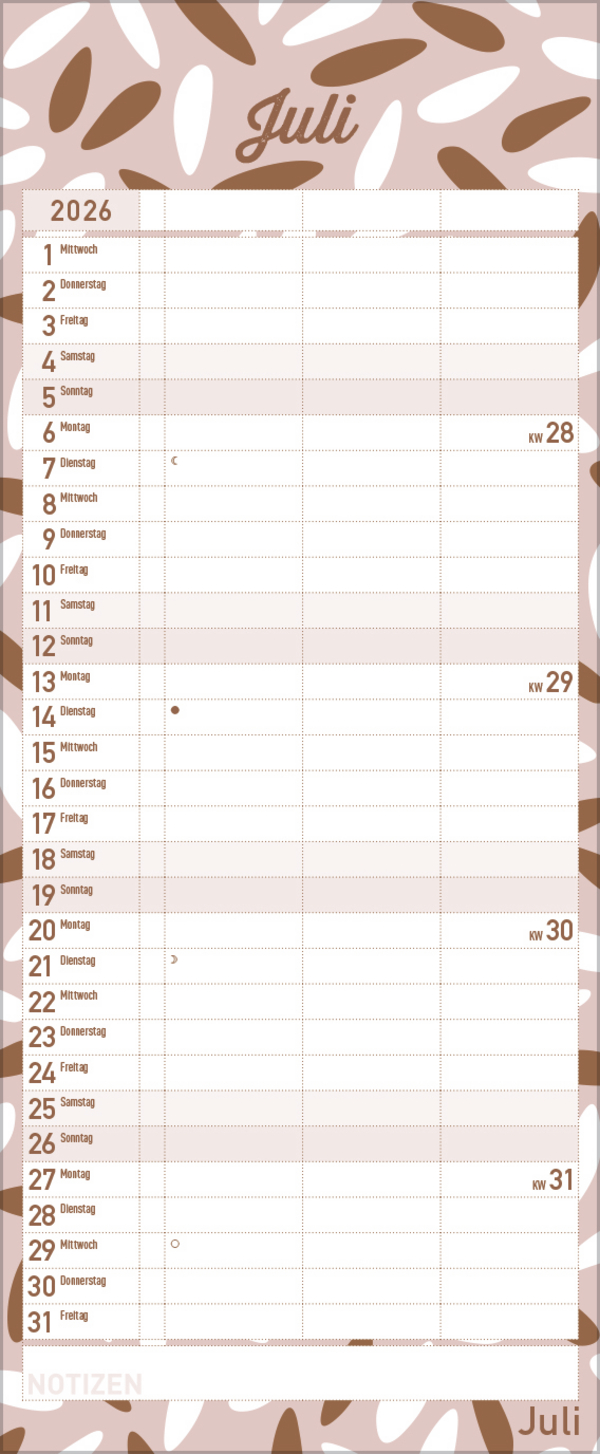 Premium Familientimer Tag f&uuml;r Tag 2026, Innenansicht #7