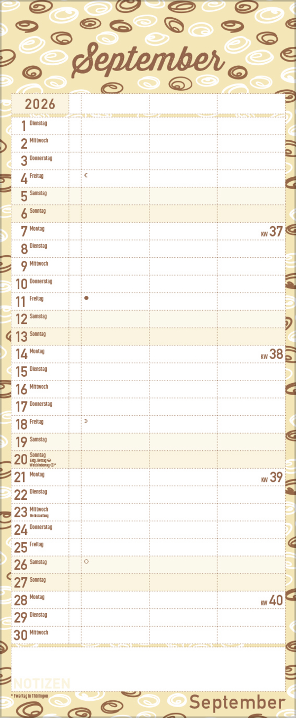 Premium Familientimer Tag f&uuml;r Tag 2026, Innenansicht #9