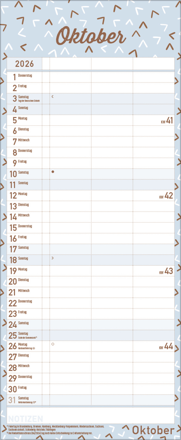 Premium Familientimer Tag f&uuml;r Tag 2026, Innenansicht #10