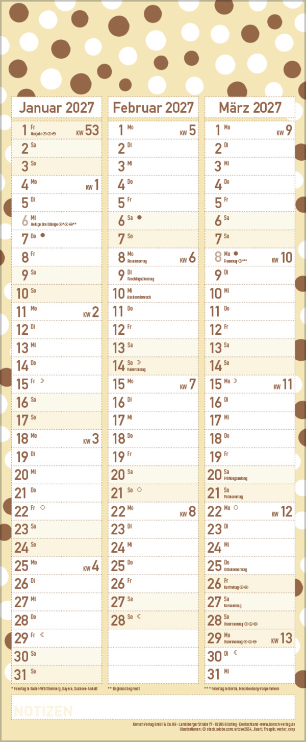 Premium Familientimer Tag f&uuml;r Tag 2026, Innenansicht #13