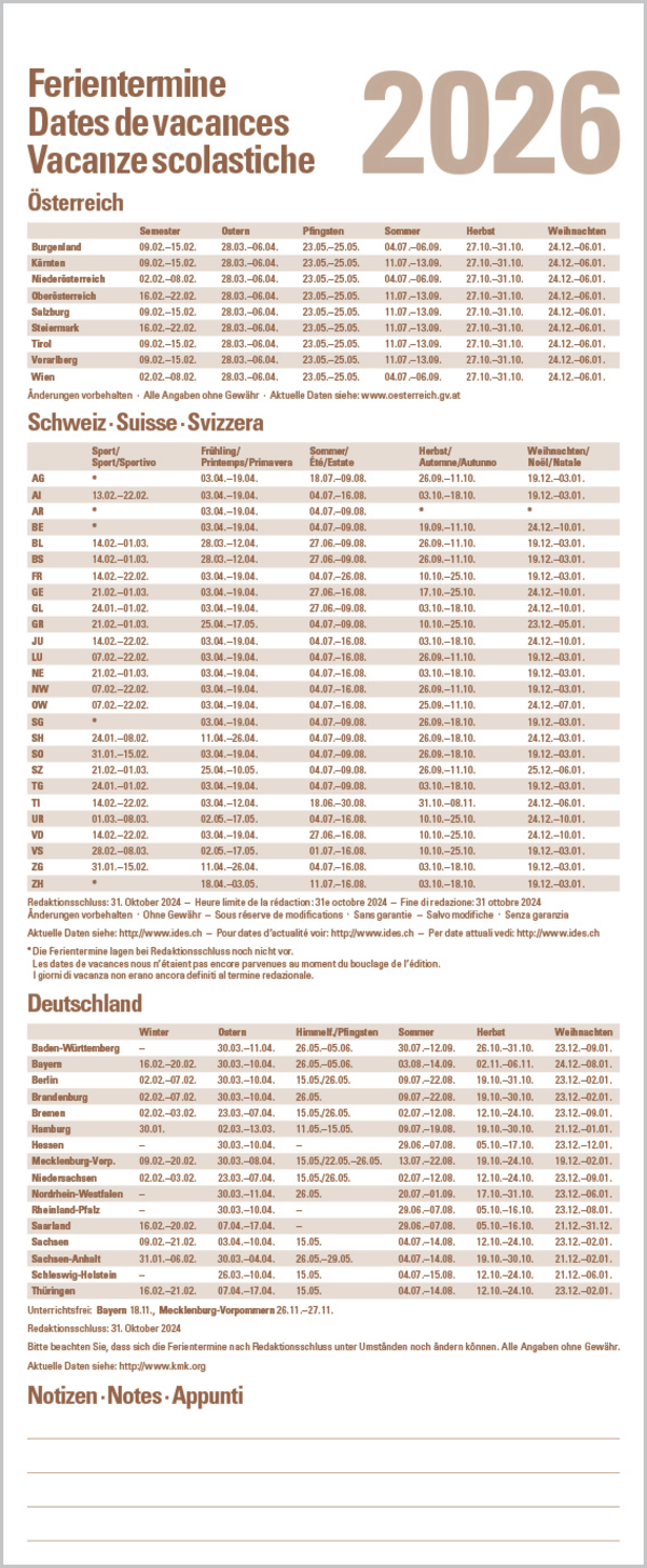 Premium Familientimer Tag f&uuml;r Tag 2026, Innenansicht #14