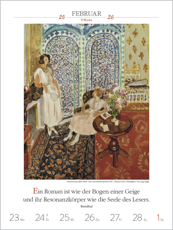 Literaturkalender Frauen lieben Lesen 2026, Innenansicht #3