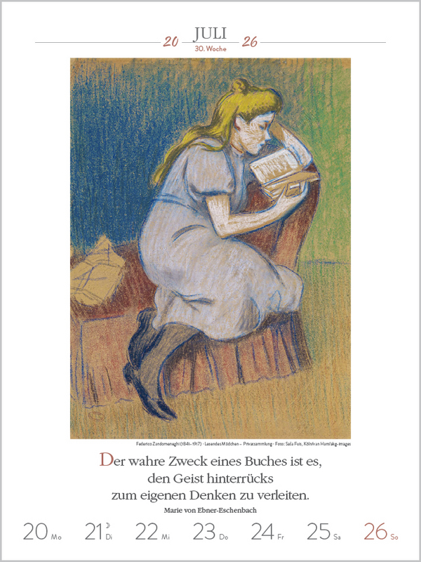 Literaturkalender Frauen lieben Lesen 2026, Innenansicht #10