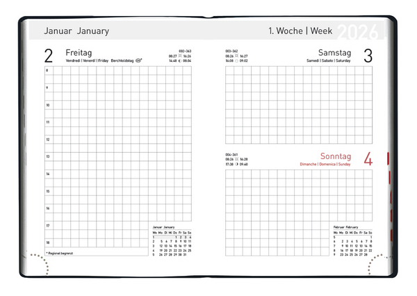 Handwerker-Kalender PVC schwarz 2026, Innenansicht #1