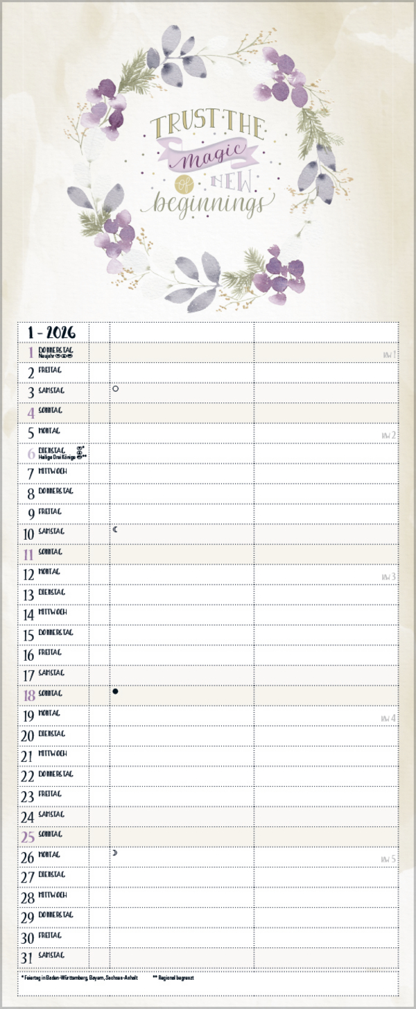 Selfcare - My Timer 2026, Innenansicht #1