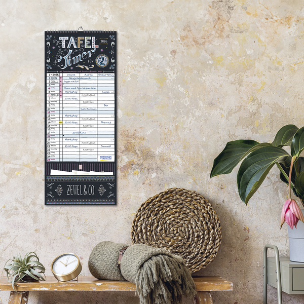 Tafeltimer f&uuml;r 2 mit Zetteltasche 2026, Innenansicht #16