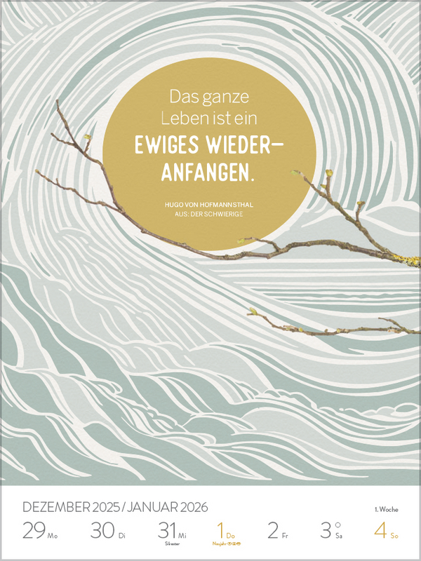 Literaturkalender 2026, Innenansicht #1