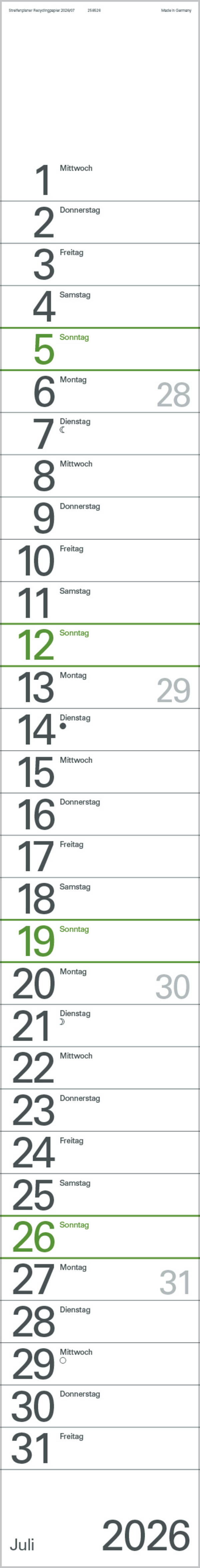 Streifenplaner Grün Recyclingpapier Edition Natur 2026, Innenansicht #7