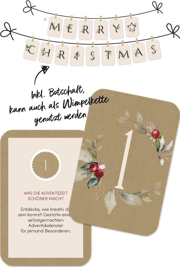 Glückskärtchen Advent-24 Adventswünsche, Innenansicht #1