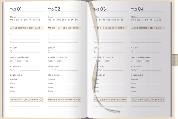 Self-care-Tagebuch Sand, Innenansicht #3