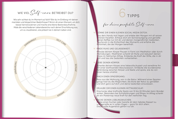Self-care-Tagebuch Fuchsia, Innenansicht #2