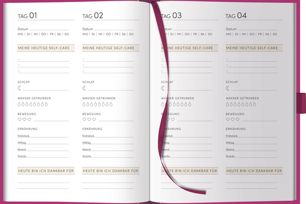 Self-care-Tagebuch Fuchsia, Innenansicht #3