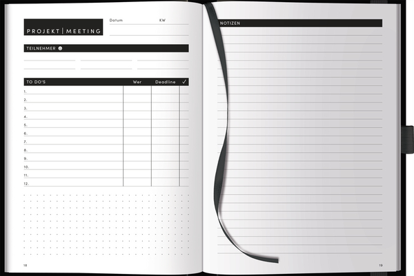 Projekt-Meeting Planer Black, Innenansicht #3