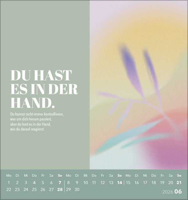 Zeit für mich 2026, Innenansicht #6