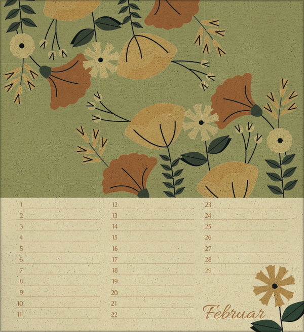 Geburtstagskalender Natural Art, Innenansicht #2