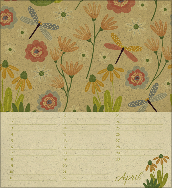 Geburtstagskalender Natural Art, Innenansicht #4