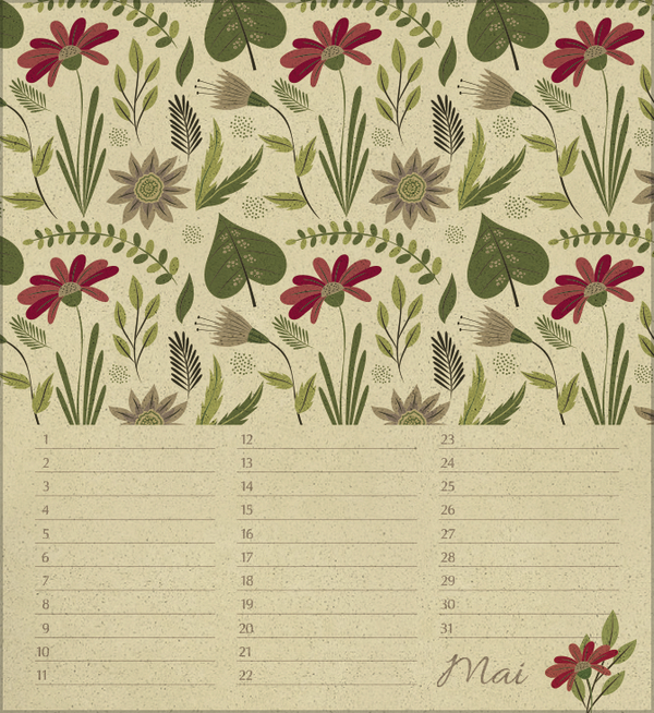 Geburtstagskalender Natural Art, Innenansicht #5