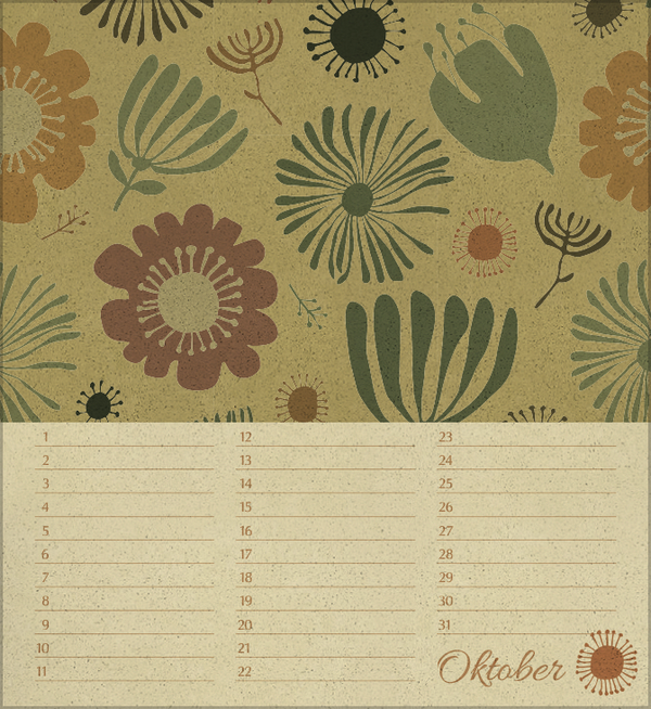 Geburtstagskalender Natural Art, Innenansicht #10
