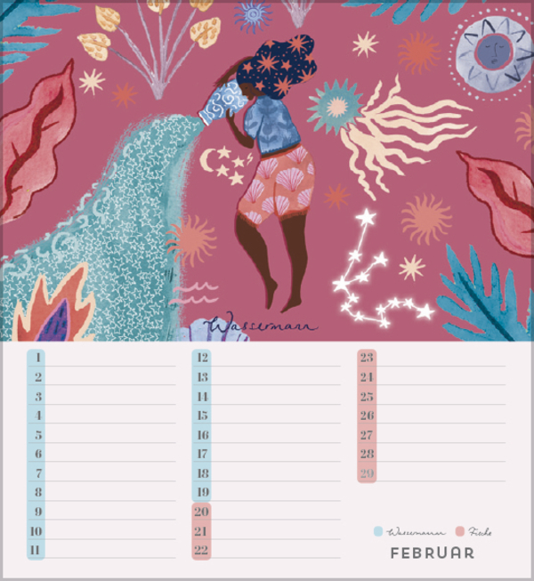 Geburtstagskalender Sternzeichen, Innenansicht #2
