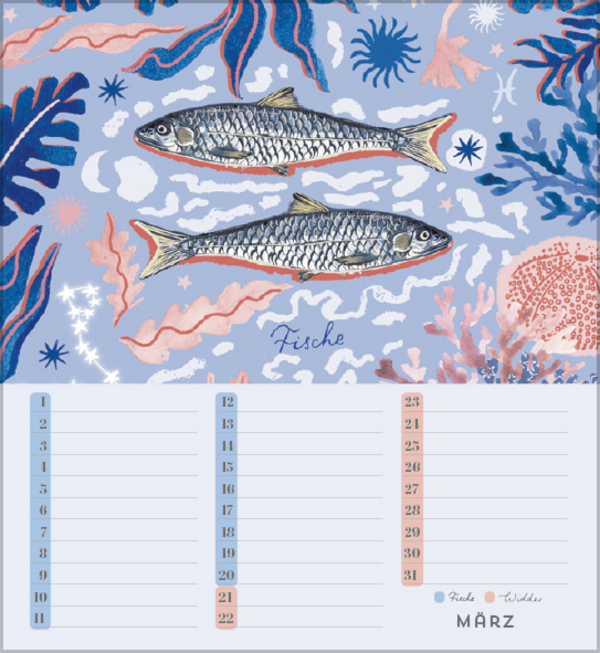 Geburtstagskalender Sternzeichen, Innenansicht #3