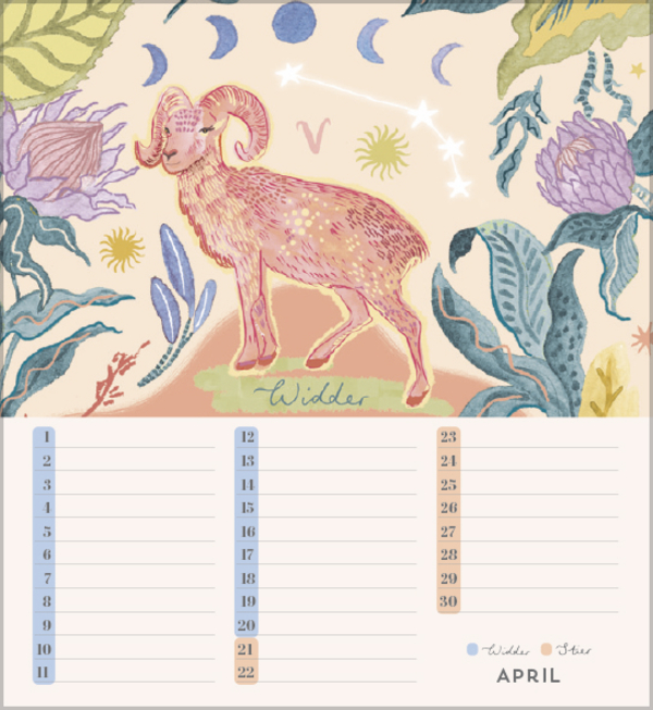 Geburtstagskalender Sternzeichen, Innenansicht #4