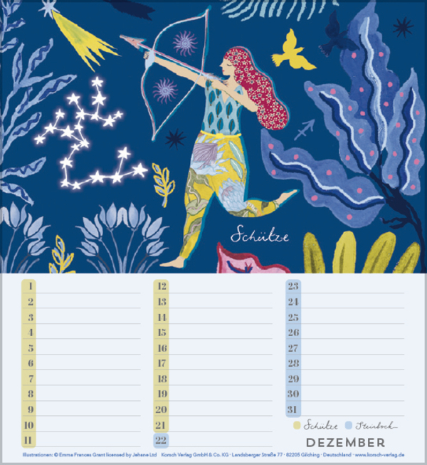 Geburtstagskalender Sternzeichen, Innenansicht #12