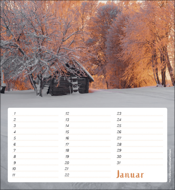 Geburtstagskalender Augenblicke der Stille, Innenansicht #1