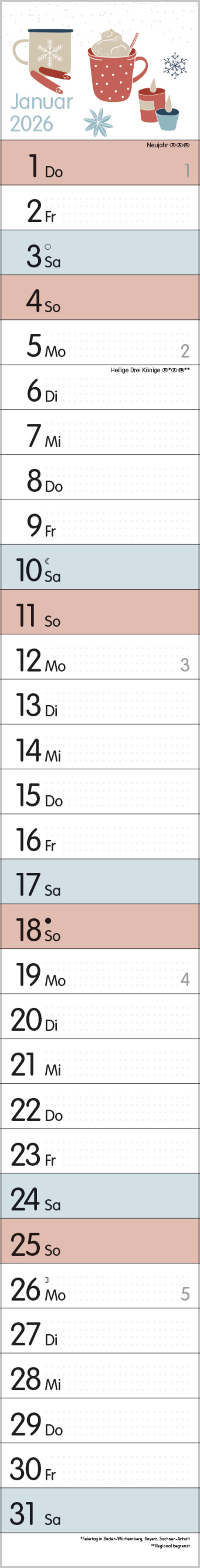 Streifenplaner Collect Moments 2026, Innenansicht #1