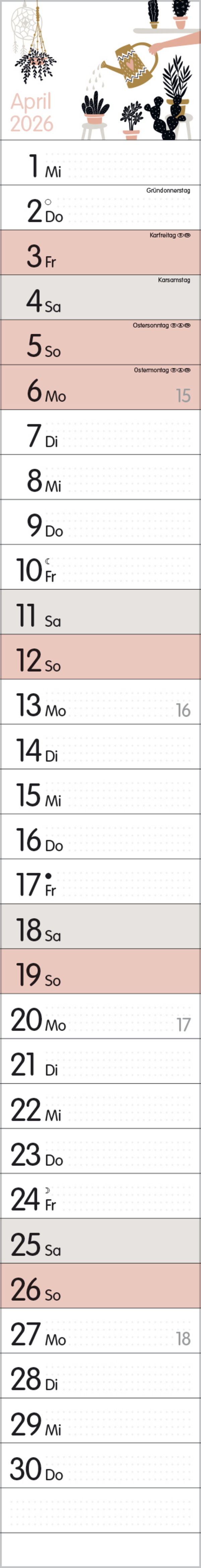 Streifenplaner Collect Moments 2026, Innenansicht #4
