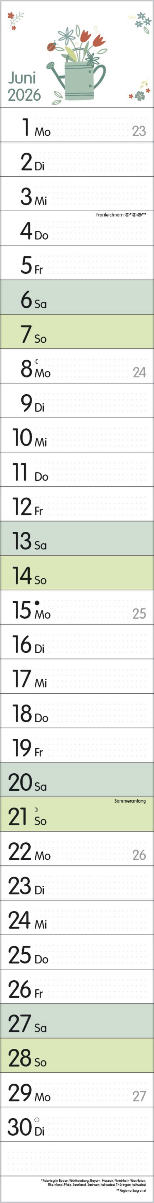 Streifenplaner Collect Moments 2026, Innenansicht #6
