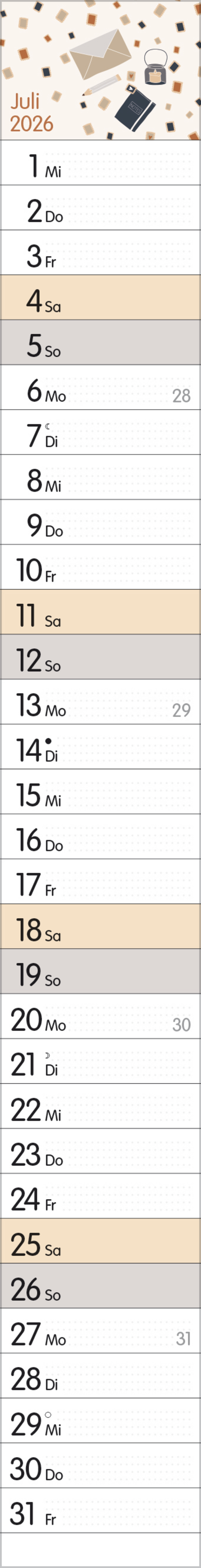 Streifenplaner Collect Moments 2026, Innenansicht #7