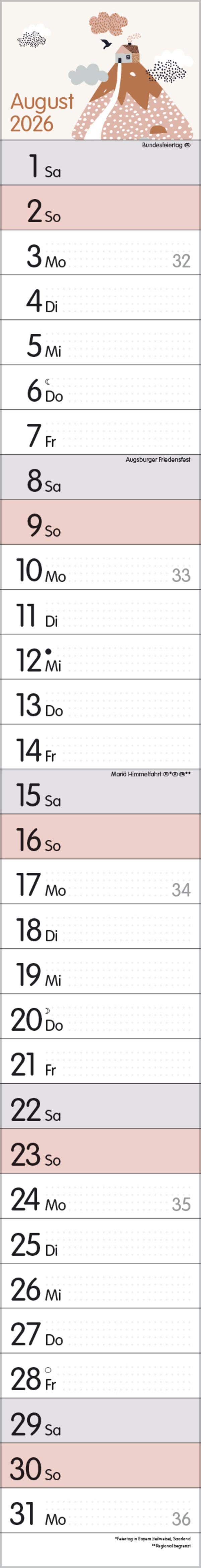 Streifenplaner Collect Moments 2026, Innenansicht #8