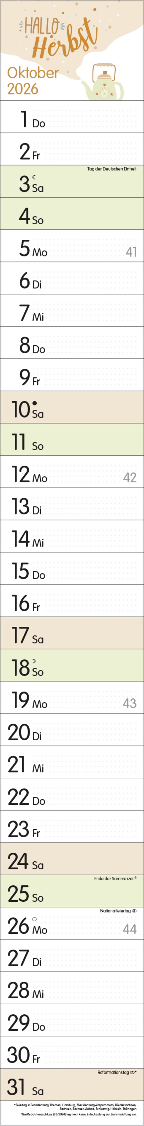 Streifenplaner Collect Moments 2026, Innenansicht #10