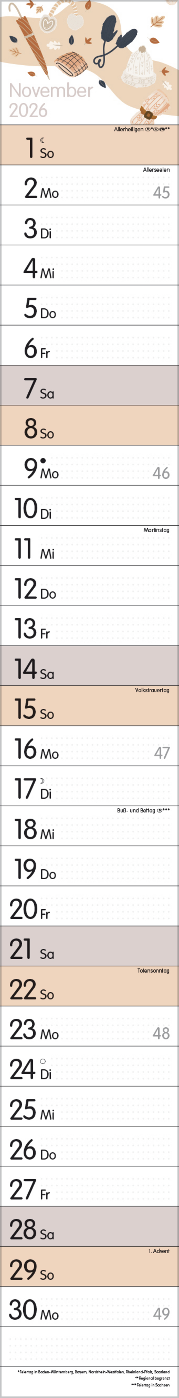 Streifenplaner Collect Moments 2026, Innenansicht #11