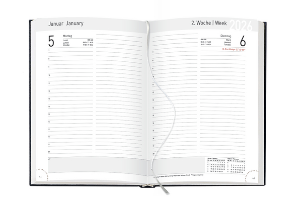 Buchkalender Chef-Timer Balaton burgund 2026, Innenansicht #1