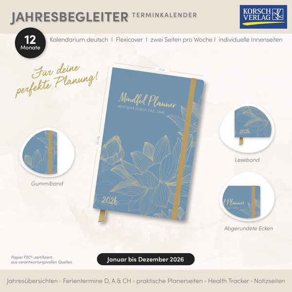 Terminkalender Jahresbegleiter Mindful 2026, Innenansicht #16