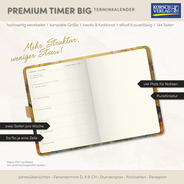 Premium Timer Big "Kirschblüte" 2026, Innenansicht #17
