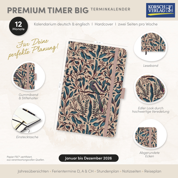 Premium Timer Big "Fantasievogel" 2026, Innenansicht #16