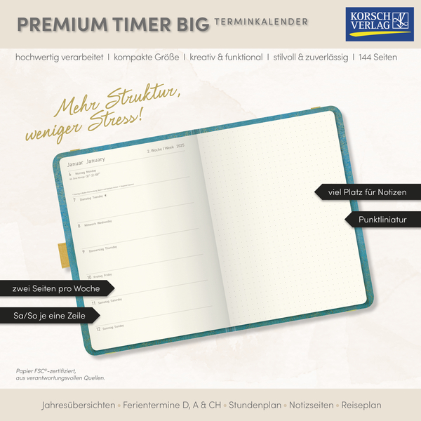 Premium Timer Big "Lotus" 2026, Innenansicht #17